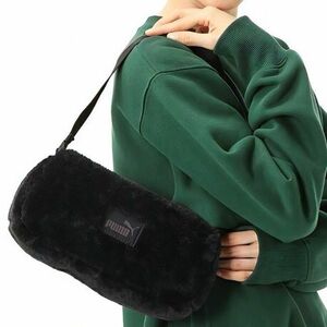 ★プーマ PUMA 新品 フェイクファー コア バゲット バッグ ショルダーバッグ ハンドバッグ 鞄 BAG かばん 黒 [079872011N] 六★QWER★