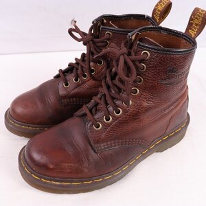 ドクターマーチン UK4/22.5cm-23.0cm/8ホール 茶 レザー ブーツ dr.martens レディース 古着 中古 dh4179