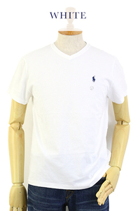 新品 アウトレット b904 Mサイズ メンズ 無地 Vネック Tシャツ ワンポイント polo ralph lauren ポロ ラルフ ローレン 白