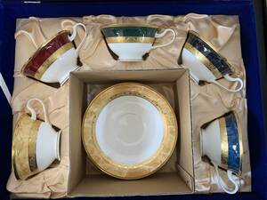 未使用　5客セット　Noritake　ノリタケ　BONE CHINA　フィッツジェラルド　ヘミングウェイ等　カップ＆ソーサー　元箱付　①