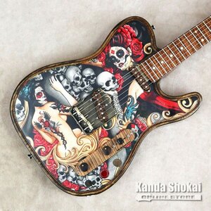 送料無料 特価 アウトレット Walla Walla Guitar Maverick Pro Crystal Tatoos & Roses エレキギター ハードケース付 アンティークデザイン