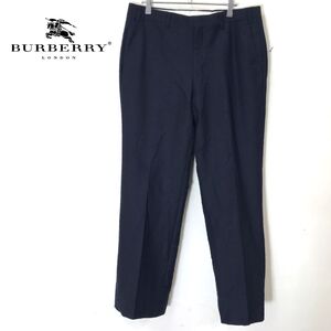 1D1304-O◆ old BURBERRYS バーバリーズ スラックス センタープレス 90年代 ◆ウエスト82 ネイビー ウール100