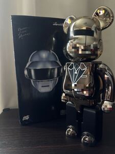 1円スタート　Bearbrick 　daft punk 400％　BE@RBRICK ベアブリック メディコムトイ MEDICOM TOY シルバー　銀