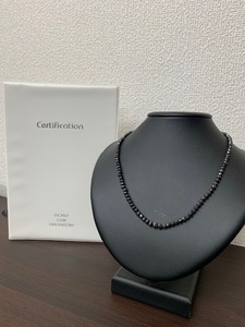 ★美品★　天然ブラックダイヤモンド ネックレス K18WG / 61.78CT 宝石鑑別書あり