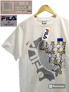 新品(デットストック)★Sサイズ【FILA/フィラ】USA製/ビンテージ/アメリカ製/TENNIS/テニス【ゆうパケットなら送料無料】半袖/Tシャツ/★