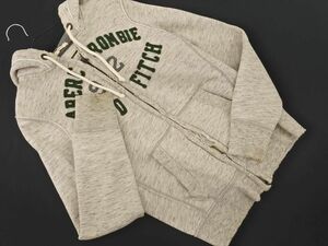 Abercrombie & Fitch アバクロンビー＆フィッチ ロゴ ダメージ加工 ジップアップ パーカー sizeS/アイボリー ◇■ ☆ eba9 メンズ