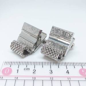 CW50 カフリンクス カフス ボタン シルバー ラップアラウンド Wrap Cufflinks ベルト メッシュ チェーン