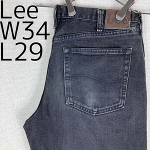 Lee リー ブラックデニム ボトム 黒 ストレート パンツ W34 9926