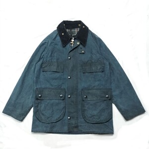 80s Barbour bedale c34 ターコイズ　ネイビー　2クレスト　バブアー　ビデイル　4ポケット　　 英国製