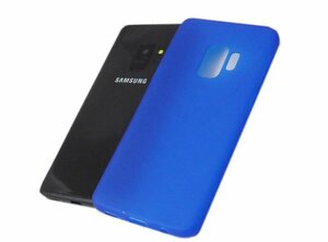 送料無料 Galaxy S9 SC-02K SCV38 ギャラクシー docomo AU 無地 非光沢 マット ＴＰＵ ソフトタイプ ケース カバー クリアブルー