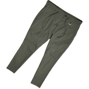 定価3.1万 junhashimoto NYLON TAFFETA EASY TUCK PANTS 3 オリーブ ジュンハシモト イージータックパンツ akm wjk 1piu