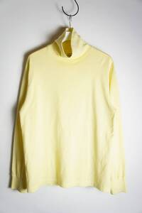 正規 23AW YONETOMI ヨネトミ GARMENT DYE TURTLE NECK L/S T-SHIRT タートルネック 長袖 Tシャツ カットソー 製品染 薄黄2本物 319O