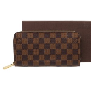 ★E2882 未使用 ルイヴィトン ダミエ ジッピーウォレット N60015 エベヌ ラウンドファスナー長財布 Louis Vuitton メンズ レディース★