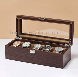 強くお勧め☆腕時計収納ケース 腕時計ケース コレクションケース 5本用 北米黒胡桃の木のオンリーワン時計ケース 腕時計 収納ケース 木製