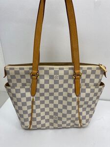 1円〜 LOUIS VUITTON ルイヴィトン ダミエ アズール トートバッグ トータリーPM N51261 ショルダーバッグ レディース 美品 アイボリー