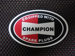 ★☆即納!お宝!!★チャンピオン スパークプラグ ステッカー★CHAMPION SPARK PLUGS★オーバル/楕円★ステッカーbyモンキーコング★☆