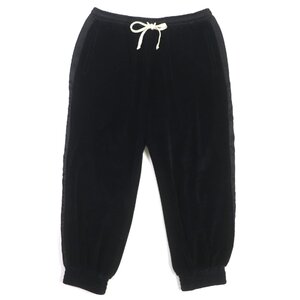 美品▼GUCCI グッチ 595535 Black Velvet Jogger Sweat Pants ルーズベロア ジョガーパンツ イージースウェット XL 正規品 メンズ