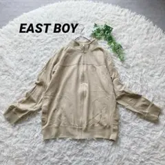 5231【EAST BOY】ハイネックジップアップトップス（M）ワンポイント