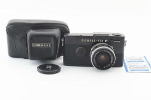 【145】希少カラー 完動品 OLYMPUS オリンパス PEN-FT E.Zuiko Auto-W 25mm F4 ブラック フィルムカメラ ハーフカメラ