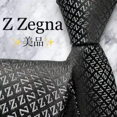 美品✨Z Zegna ネクタイ　ジーゼニア　ジャガード　Zロゴ　ブラック