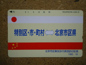 gaik・110-114892　中国　北京市区県友好代表団訪日記念　テレカ