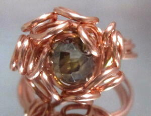 2CtArtDecoNaturalBrownMoissaniteDiamondRing