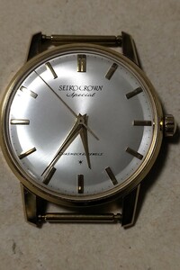 セイコー SEIKO CROWN SPECIAL 23石 18金無垢 クラウンスペシャル 諏訪精工舎製 純正金色バネ棒付属 OH済み 美品 GS VFA アンティーク 750