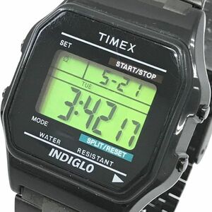 TIMEX タイメックス INDIGLO インディグロ TW2V22500 腕時計 クオーツ デジタル スクエア ブラック ウォッチ コレクション 動作確認済み