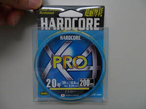 未開封、未使用　DUEL (デュエル) HARDCORE (ハードコア) PEライン ２号 HARDCORE X4 PRO 200m イエロー H3870-Y