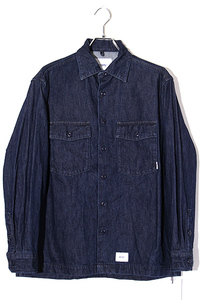 2023SS WTAPS ダブルタップス SIZE:1 CBW / LS / COTTON. DENIM 長袖 デニムシャツ INDIGO インディゴ 231BRDT-SHM01 /● メンズ