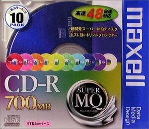 maxell データ用 CD-R 700MB 48倍速対応 カラーミックス 10枚 5mmケース入 CDR700S.MI