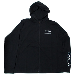 RVCA ルーカ 長袖 ジップ フード ラッシュガード Sサイズ UVプロテクション UPF50 黒 ブラック LS SURF HOODIE 2024年夏モデル