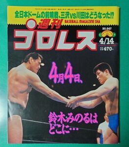 週刊プロレス 1998年4月14日号 No.847 鈴木みのる 田村潔司 リングス UWF アントニオ猪木 三沢VS川田 雑誌同梱発送可