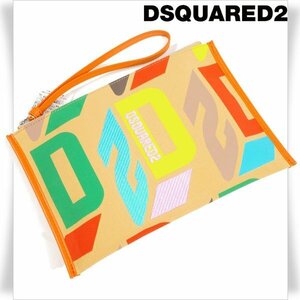 新品1円～★定価5.9万 DSQUARED2 ディースクエアード メンズ D2 モノグラム ポーチ D2 Monogram Pouch クラッチバッグ 正規店本物◆S1070◆