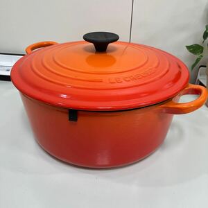 LE CREUSET ルクルーゼ 両手鍋 26cm 5.3L オレンジ系 調理器具 ココットロンド ALP-Z-499 同梱不可