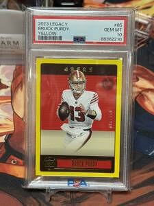 【PSA10 完璧評価】 2023 Panini Legacy BROCK PURDY Yellow 150枚限定 