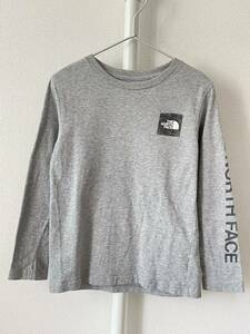 ■送料230円〜■THE NORTH FACE/ノースフェイス■ロングスリーブスリーブグラフィックティー/ロンT■グレー/130■キッズ子供◎