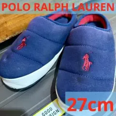 【美品】POLO ポロ ラルフローレン スリッポン サンダル 靴 キャンプ 紺色