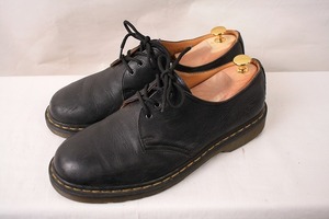 ドクターマーチン UK9/27.5cm-28.0cm/3ホール 黒 ブラック メンズ ブーツ dr.martens 中古 古着 レザー dm2823