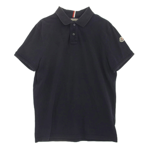 MONCLER モンクレール MAGLIA POLO MANICA CORTA ロゴ ワッペン 半袖 ポロシャツ ネイビー ネイビー系 M【中古】