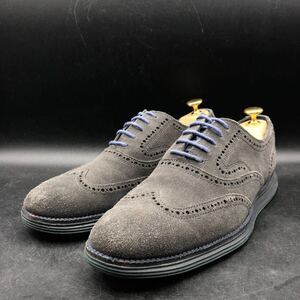 M3650 COLE HAAN コールハーン DRAND .OS ゼログランド スエード レザー シューズ ウイングチップ 外羽根 8M 26.0cm相当 グレー 