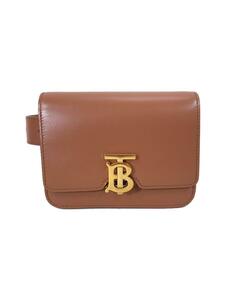 BURBERRY◆BUM BAG/TBボディバッグ/ウエストバッグ/レザー/BRW/無地/8012205