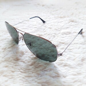 1円〜 極美品 RayBan レイバン サングラス ティアドロップ AVIATOR アビエーター ラージメタル シルバー 銀 カラーレンズ RB3025 人気 定番