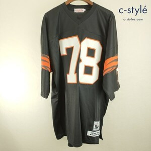 F013 [人気] Mitchell&Ness ミッチェル&ネス NFL CINICINNATI BENGALS #78 ANTHONY MUNOZ フットボールシャツ 60 ブラック | N★