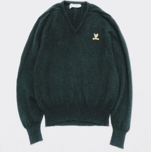 Lyle & Scott*ライルアンドスコット*Vネックニット*大きいサイズsize42*セーター*ビンテージ*スコットランド製*ラムウール*洗えます*黒*LL