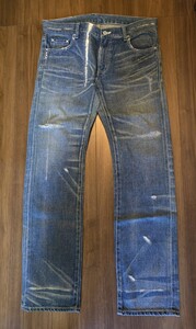 NEIGHBORHOOD ネイバーフッド crack savage denim M medium straight サベージデニム クラック ブルーデニム レア