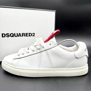 1円 【美品】 DSQUARED2 ディースクエアード 【圧倒的高級感】 メンズ ローカット スニーカー シューズ 靴 ホワイト 白 ロゴ 25cm相当