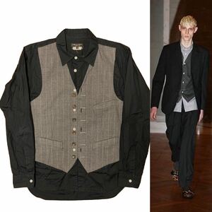 09AW COMME des GARCONS HOMME PLUS Fashion Illusion Best Docking Shirt XS PD-B013 00s archive コムデギャルソンオムプリュス