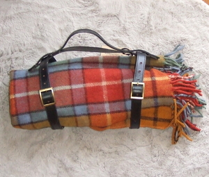 新品☆The Tartan Blanket Co.☆本革ピクニックストラップ ブラック　ベルト タータン ブランケット コー スコットランド 北欧 黒レザー