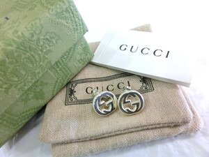 1000円スタート ピアス GUCCI グッチ インターロッキング GGロゴ Ag 925 ブランドアクセサリー ファッションアイテム 箱付 WHO NN1047